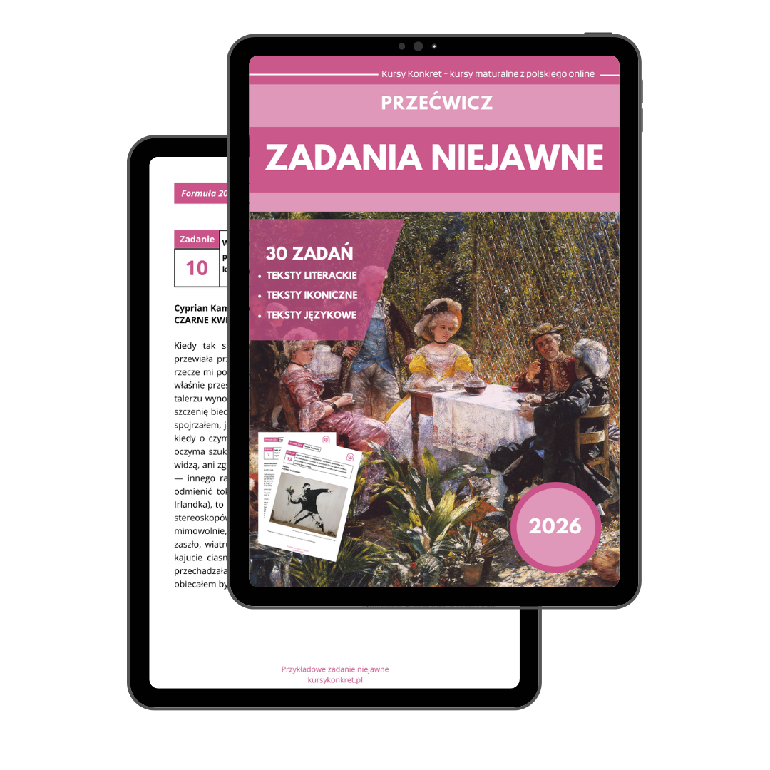 Zadania niejawne matura ustna 2026 przykłady Kursy Konkret